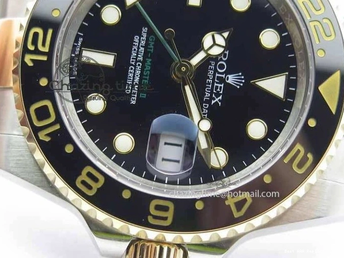 Best AAA Replica Sites Stack) II GMT-Master A3187 Best 1:1 Black Hand LN YG Wrapped Edition Noob (Correct 3642 Timeless Thick Ceramic 116713 0115